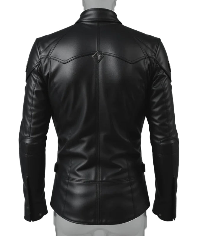 Men’s Black Leather Super Hero Jacket