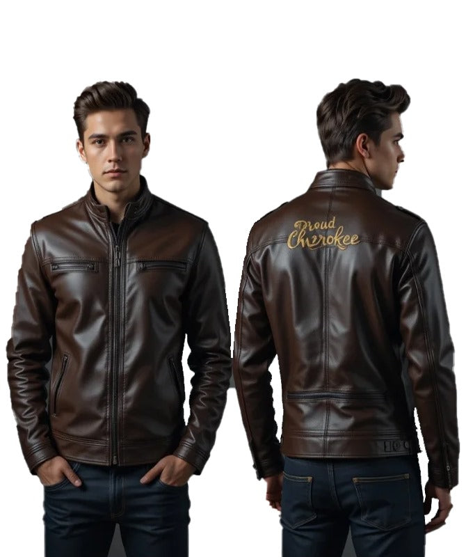 Men’s Heritage Style Dark Brown Cowhide Leather Jacket