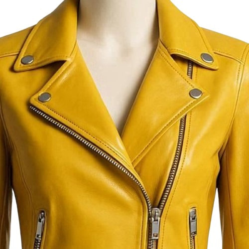 Women’s Mustard Yellow Leather Jacket