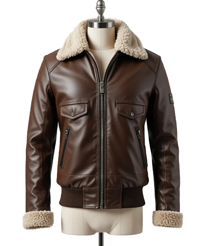 Men's Brown Aviator Jacket