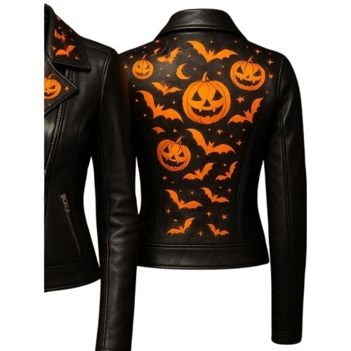 Women’s Halloween Leather Jacket Premium Sheep Leather