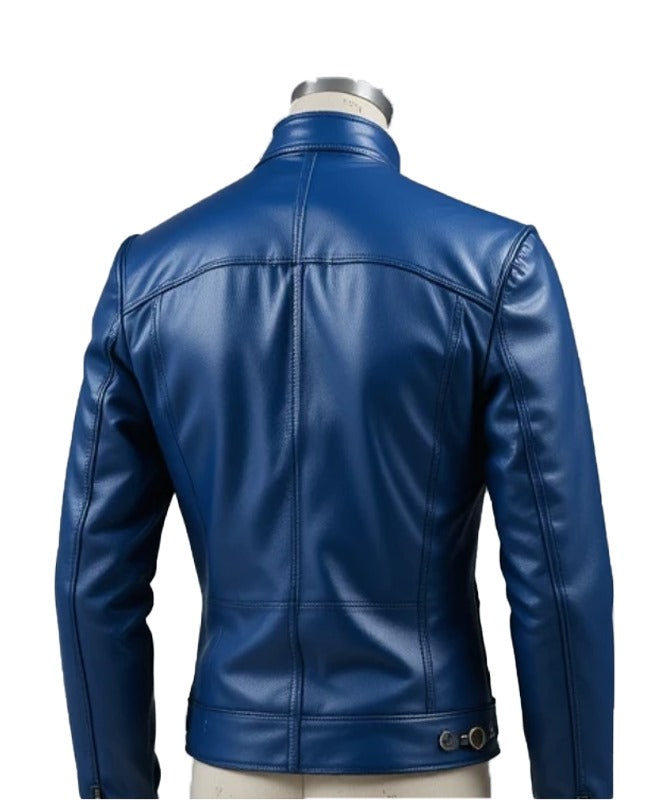 Men’s Royal Blue Sheep Leather Jacket