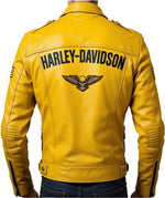 Men’s Yellow Harley Davidson Biker Jacket