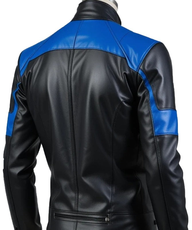 Men’s Black & Blue Racer Jacket