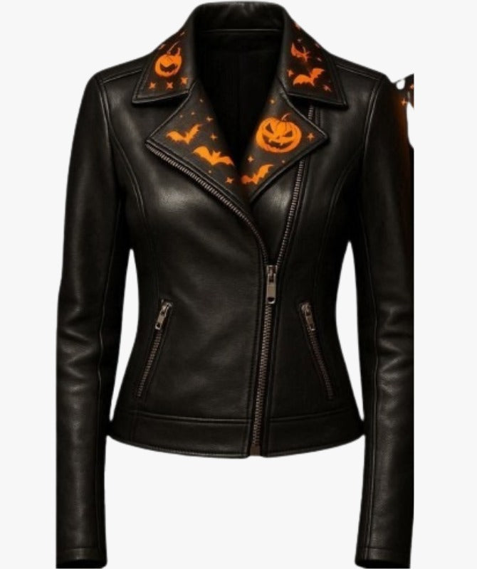 Women’s Halloween Leather Jacket Premium Sheep Leather