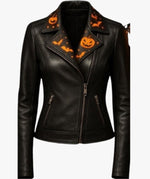 Women’s Halloween Leather Jacket Premium Sheep Leather