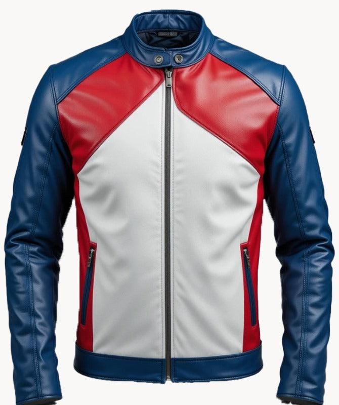 Men’s Tricolor Sheep Leather Jacket