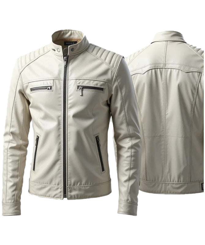 Men’s White Sheep Leather Jacket