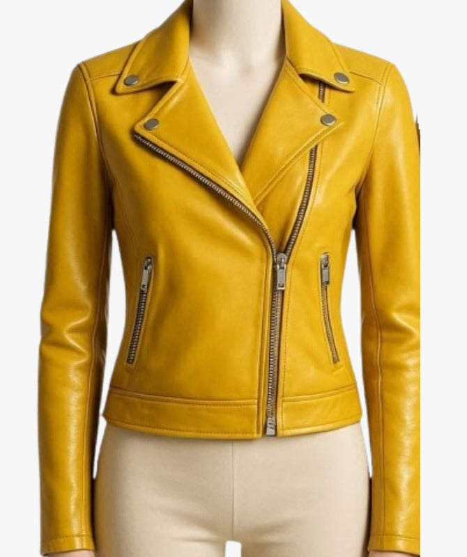 Women’s Mustard Yellow Leather Jacket