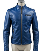 Men’s Royal Blue Sheep Leather Jacket