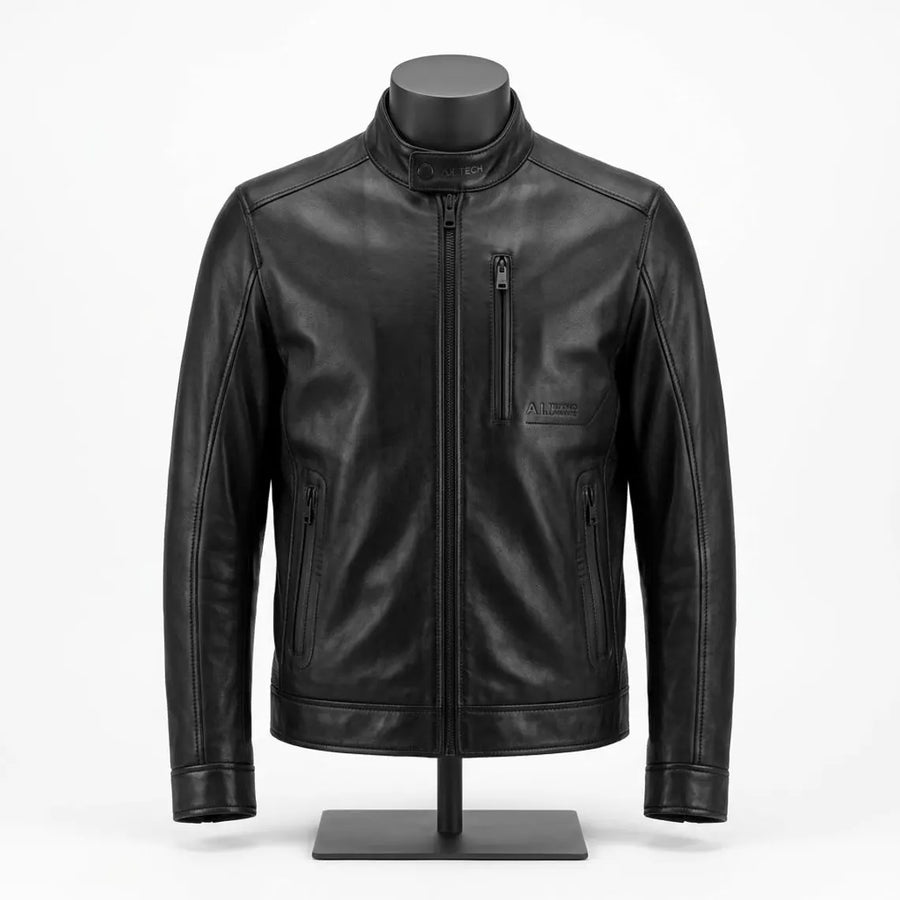 Men's Black Sheep Leather Jacket | Premium Genuine Leather | Sleek Contemporary Design