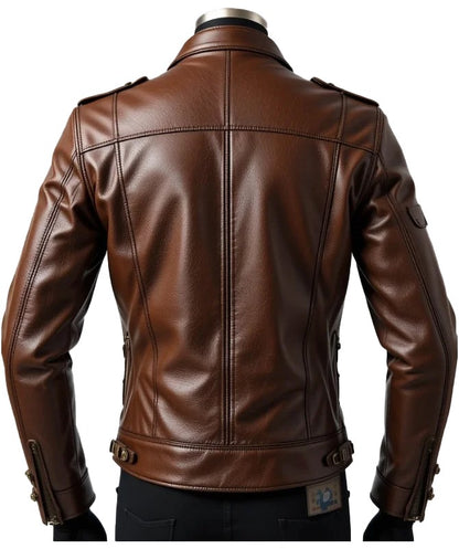 Men’s Vintage Brown Cowhide Military Jacket