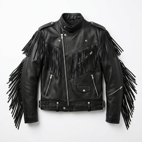 Black Leather Biker Jacket | JW Leather