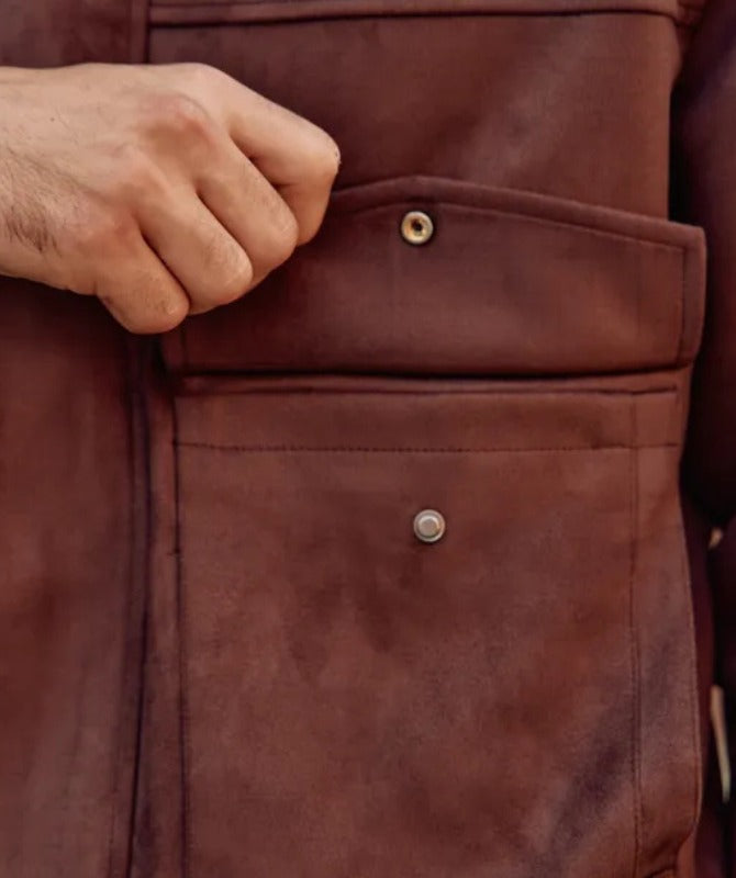 Men’s Brown Suede Leather Jacket – Classic Soft Genuine Suede Outerwear for Stylish Casual Look