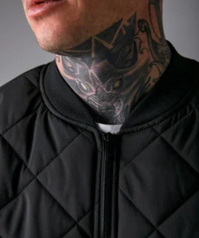 Men’s Black Quilted Bomber Jacket | Stylish Winter Streetwear | Lightweight Puffer Jacket