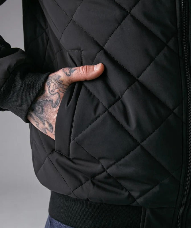 Men’s Black Quilted Bomber Jacket | Stylish Winter Streetwear | Lightweight Puffer Jacket