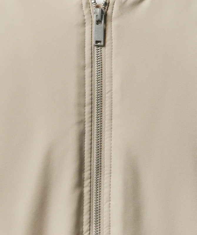 Men’s Beige Bomber Jacket | Lightweight Casual Streetwear Jacket