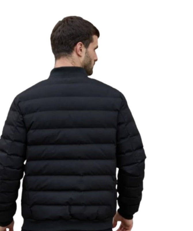 Men’s Black Puffer Jacket | Lightweight Warm Winter Bomber Jacket