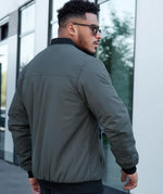 Men’s Olive Green Bomber Jacket | Lightweight Casual Zip-Up Jacket for Everyday Style