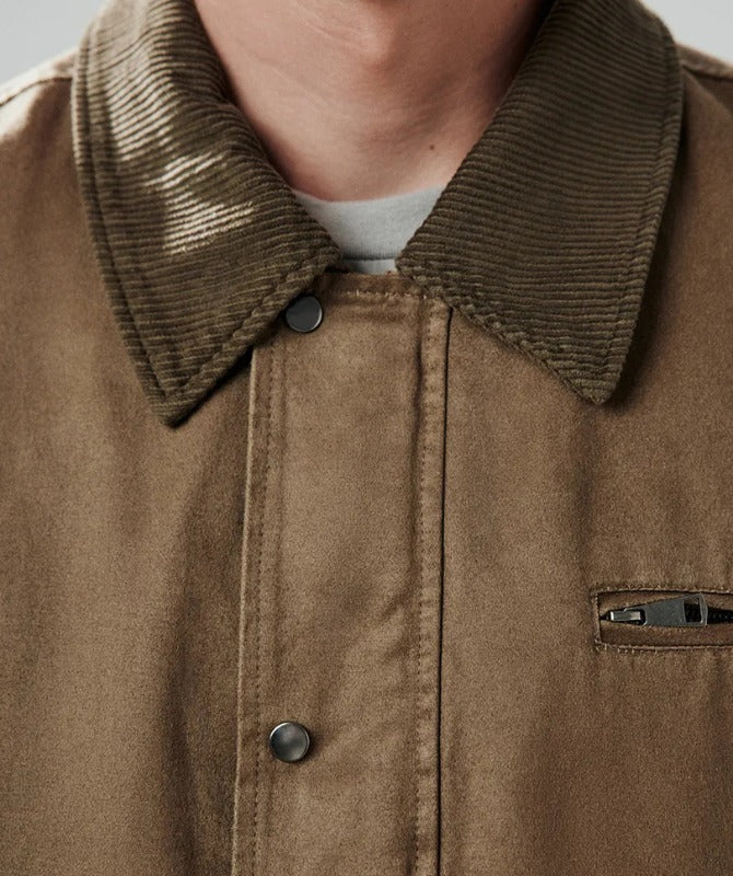 Men’s Brown Cotton Bomber Jacket | Vintage Casual Lightweight Outerwear