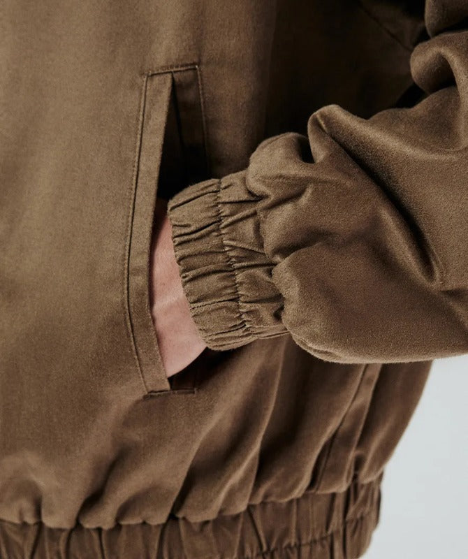 Men’s Brown Cotton Bomber Jacket | Vintage Casual Lightweight Outerwear