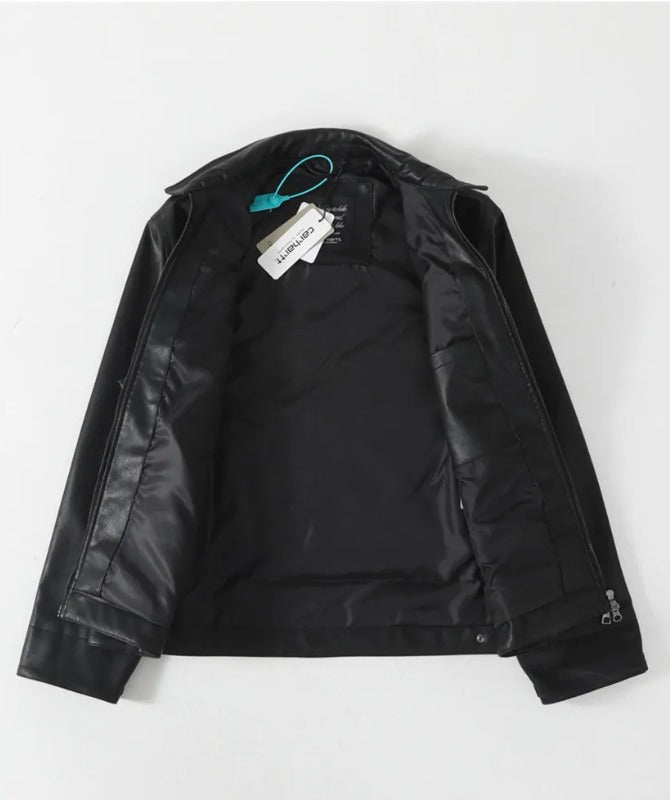 Men’s Classic Black Leather Jacket – Genuine Sheep Leather | Timeless Everyday Style