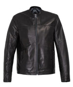 Men’s Classic Black Sheep Leather Jacket – Minimalist Design, Premium Quality