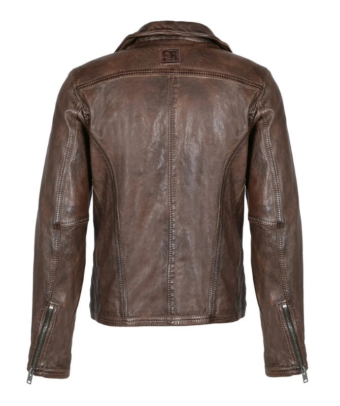 Men’s Vintage Brown Leather Biker Jacket | Classic Motorcycle Style