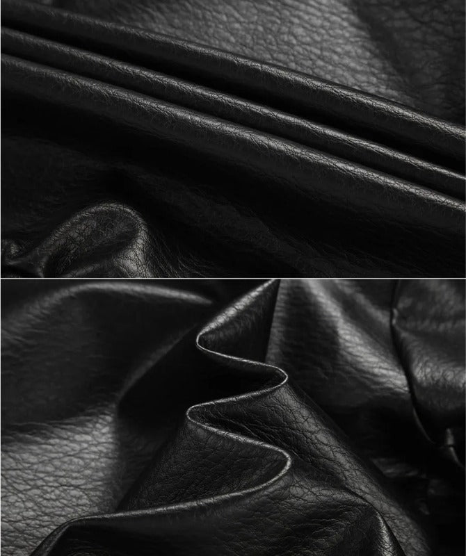 Men’s Black Leather Bomber Jacket | Classic PU Leather Jacket for Stylish Everyday Wear