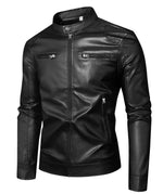 Men’s Black Genuine Sheep Leather Biker Jacket – Slim Fit Moto Style