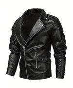Men’s Black Genuine Sheep Leather Biker Jacket – Classic Asymmetrical Moto Style