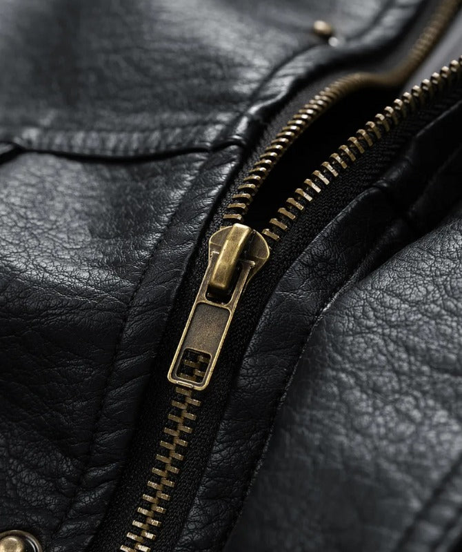 Men’s Classic Black Bomber Leather Jacket – Genuine Sheep Leather | Vintage Street Style