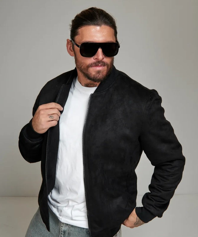 Men’s Black Suede Jacket – Premium Soft-Touch Suede, Casual & Streetwear Style