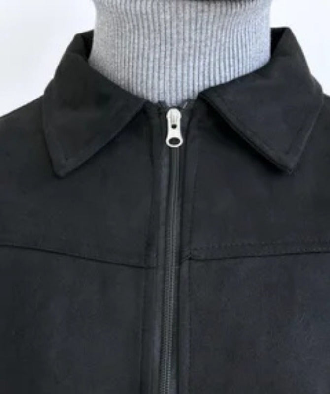 Men’s Classic Black Suede Leather Jacket | Premium Soft Leather