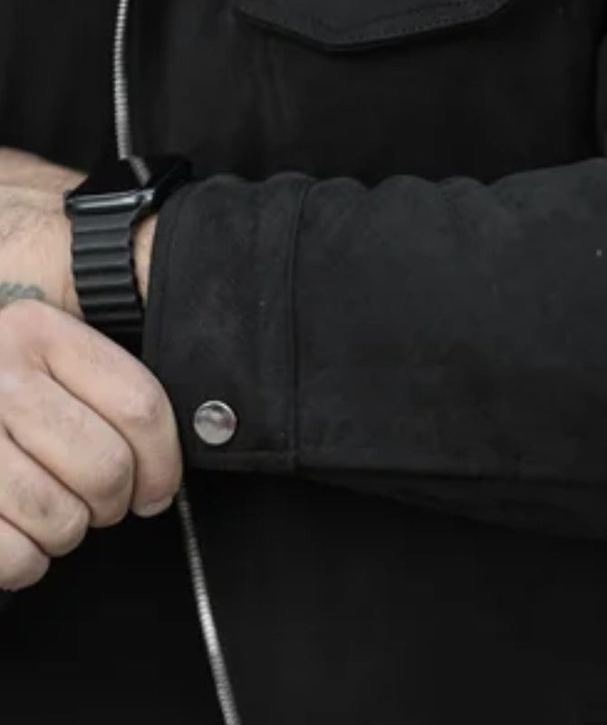 Men’s Black Fur Collar Winter Jacket – Warm Casual Streetwear Zip-Up Coat JWLeather