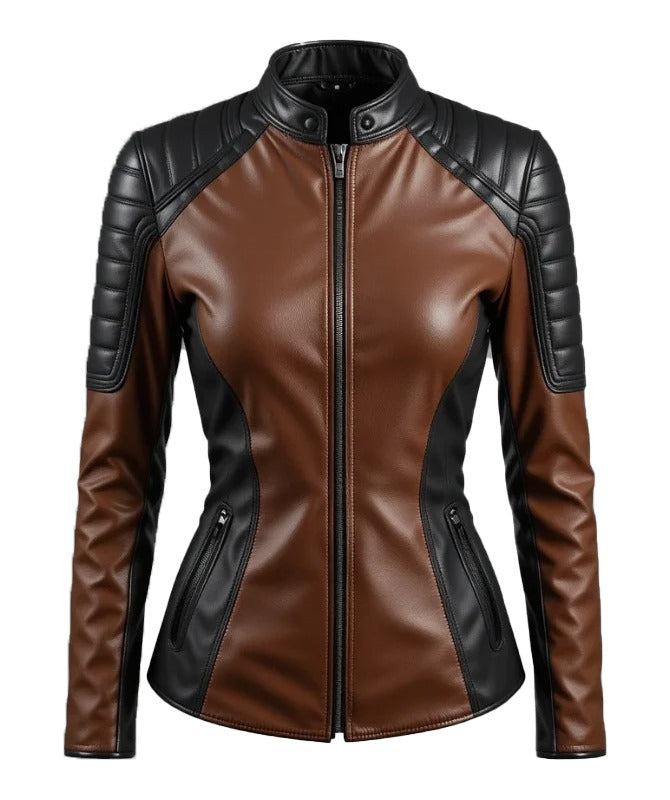 Women's Jacket Premium Tailored Fit Black And Brown