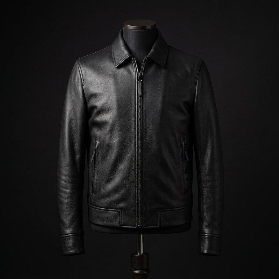 Men's Black Sheep Leather Biker Jacket | Premium Genuine Leather | Classic Casual Style