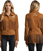 Women's Suede Leather Fringe Jacket