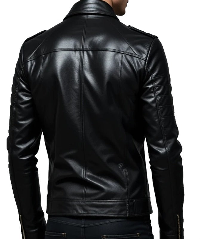 Men’s Premium Black Sheep Leather Biker Jacket