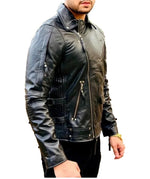 Men’s Black Leather Biker Jacket