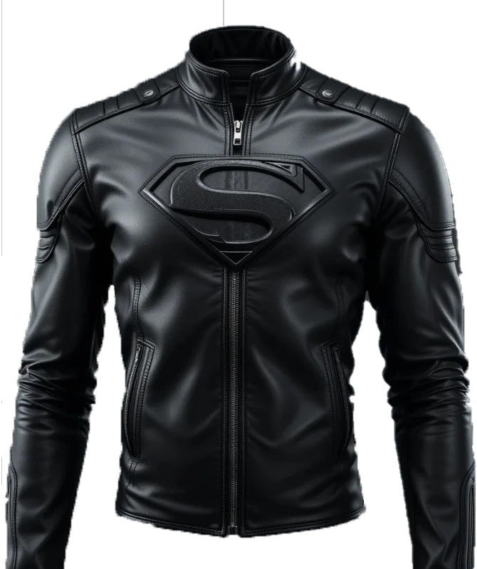 Men’s Black Leather Super Hero Jacket