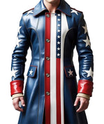 Men’s American Flag Leather Coat