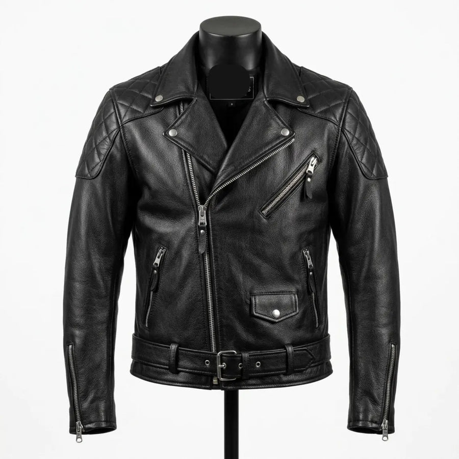 Men's Black Sheep Leather Classic Biker Jacket | Premium Genuine Leather | Iconic Motorcycle Style