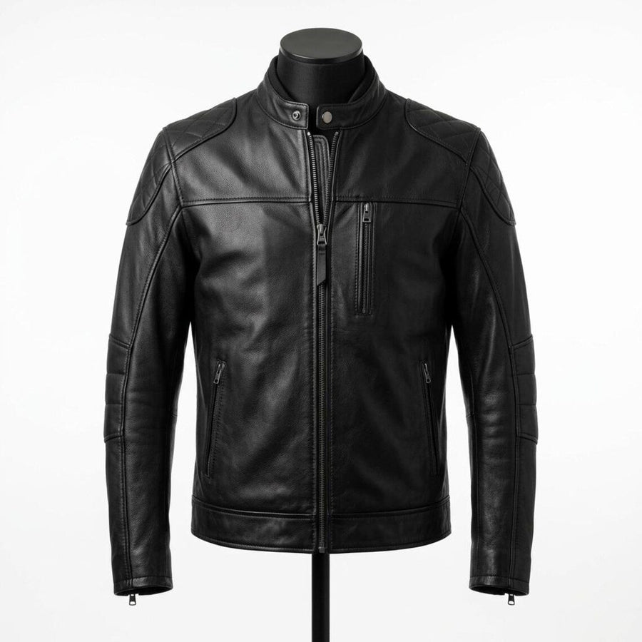 Men's Black Sheep Leather Casual Jacket | Premium Genuine Leather | Minimalist Modern Style