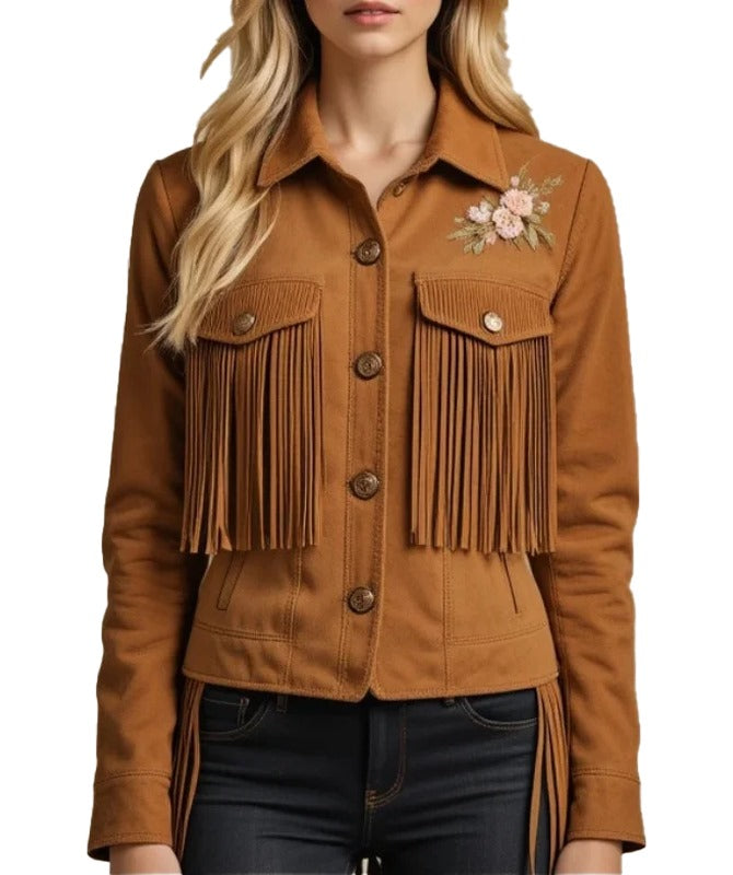 Women's Suede Leather Fringe Jacket