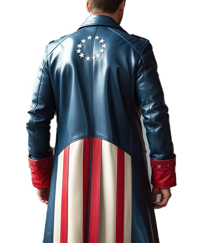 Men’s American Flag Leather Coat