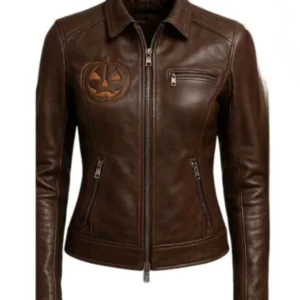 Women’s Halloween Brown Sheep Leather Jacket