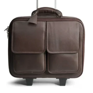 Executive Leather Business Trolley Bag with Double Pockets Executive Leather Business Trolley Bag with Double Pockets 1 2 3 Executive Leather Business Trolley Bag with Double Pockets