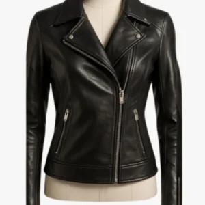 Women’s Classic Black Leather Jacket 100% Genuine Sheep Leather