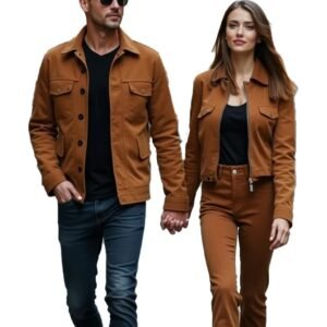 Matching Suede Jackets for Couples Tan Suede